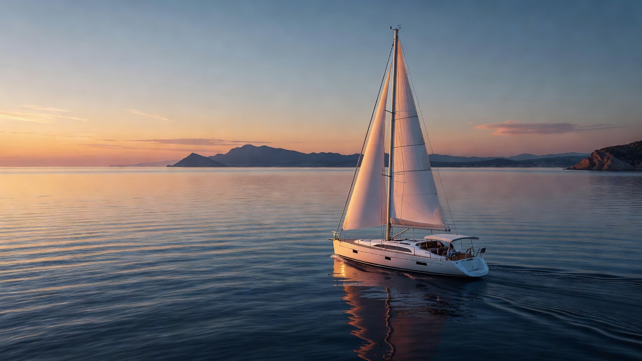 Velero al atardecer